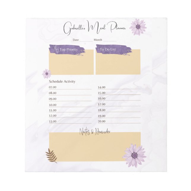 Floral Pastel Good Life Planner & Checklist Notepad (Front)