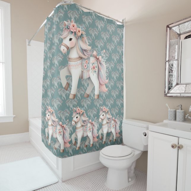 Floral Pastel Horse Fantasy Illustration (In Situ)