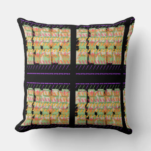 Floral Pastel Imagery Block  Throw Pillow