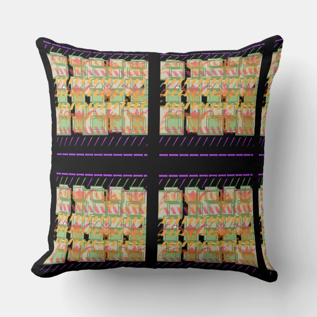Floral Pastel Imagery Block  Throw Pillow (Front)