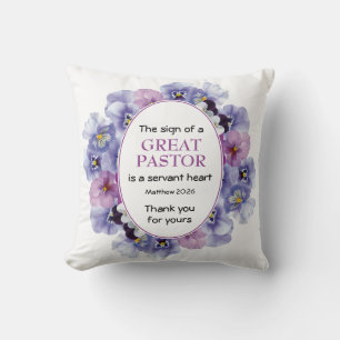 Floral Pastor Appreciation Throw Pillow