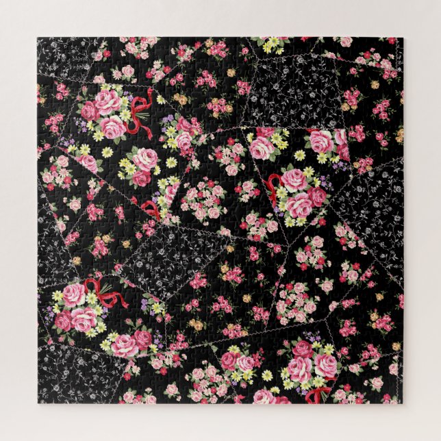 Floral Patchwork: Pretty Seamless Design. Jigsaw Puzzle (Vertical)
