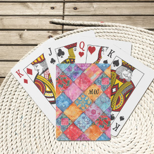 Floral Patchwork Print Playing Cards