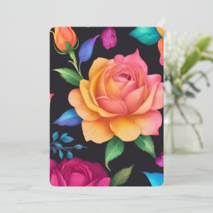 Floral Patern Rose  Invitation