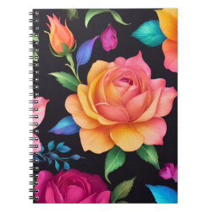 Floral Patern Rose Spiral Photo Notebook