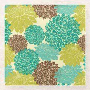 Floral Pattern 11 Glass Coaster