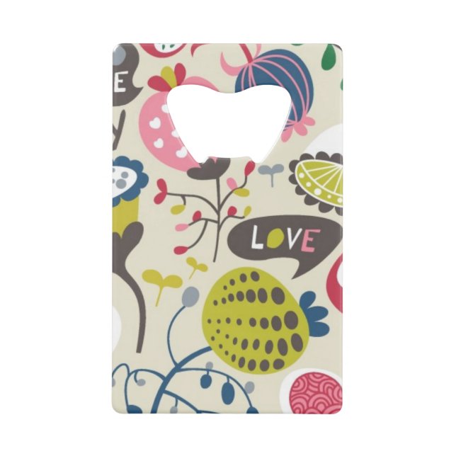 Floral Pattern 13 Wallet Bottle Opener (Front)