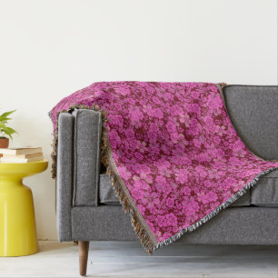 Floral pattern 15.Pink DRed BG Throw Blanket