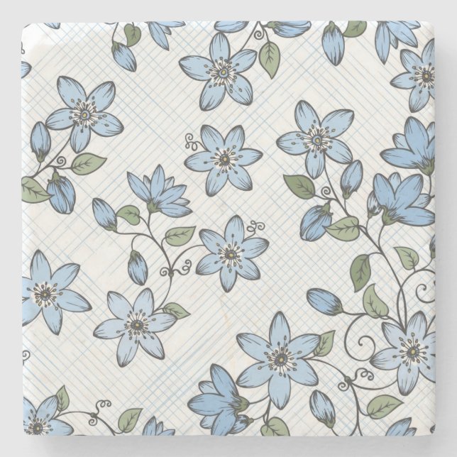 Floral pattern 2 2 stone coaster (Front)