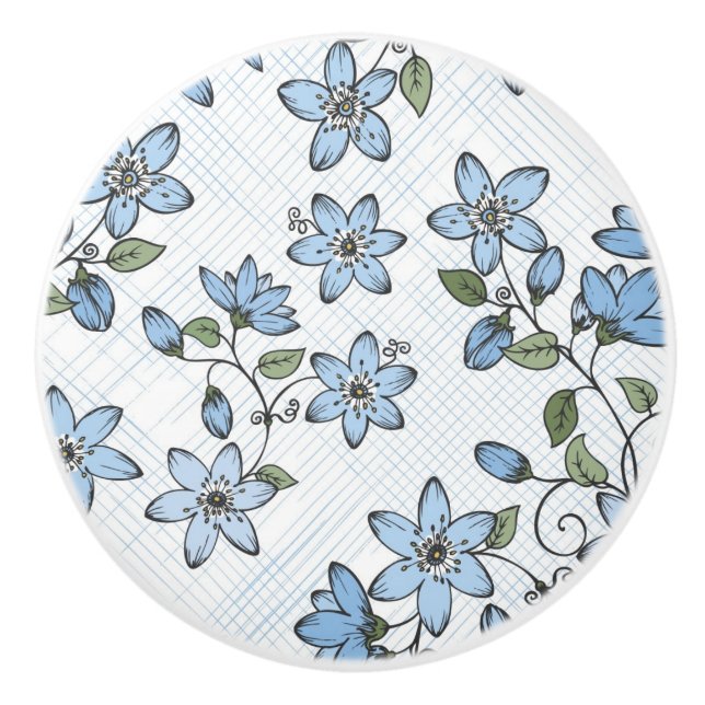 Floral pattern 2 3 ceramic knob (Front)