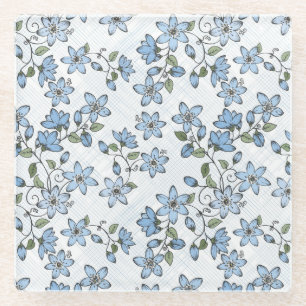 Floral pattern 2 3 glass coaster