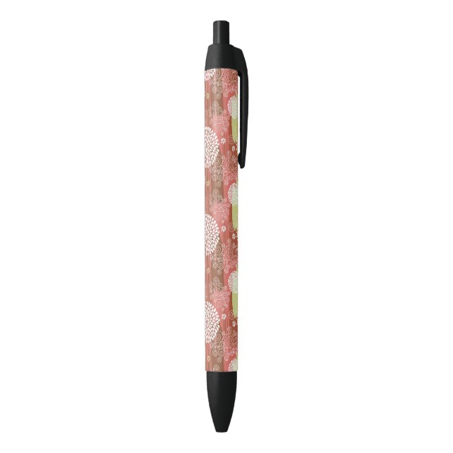 Floral pattern 2 black ink pen (Bottom (Vertical))