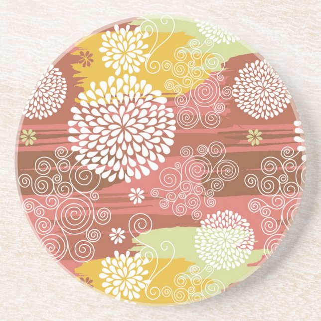Floral pattern 2 coaster (Front)