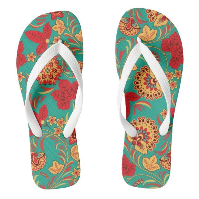 Floral pattern 2 flip flops (Footbed)