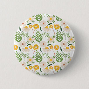 Floral Pattern 2 Inch Round Button