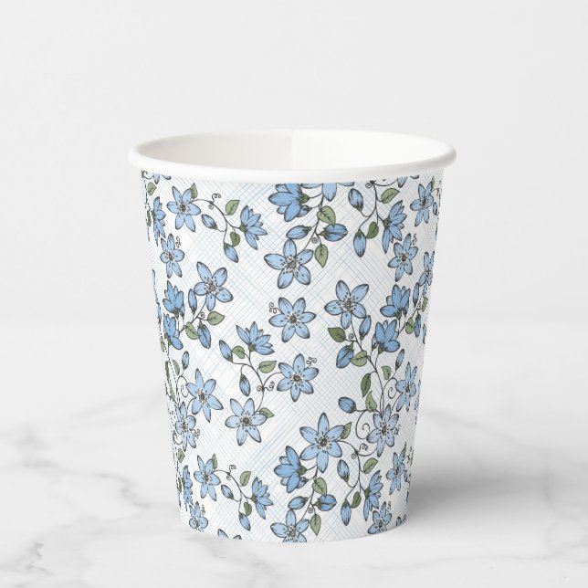 Floral pattern 2 paper cups (Left)