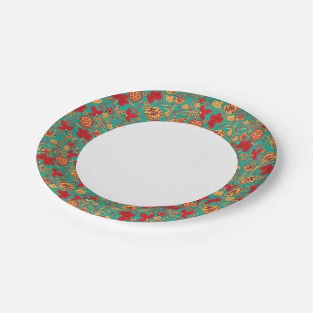 Floral pattern 2 paper plate (Angled)