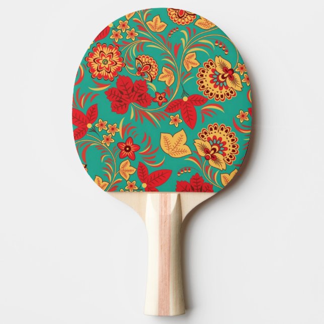 Floral pattern 2 ping pong paddle (Front)