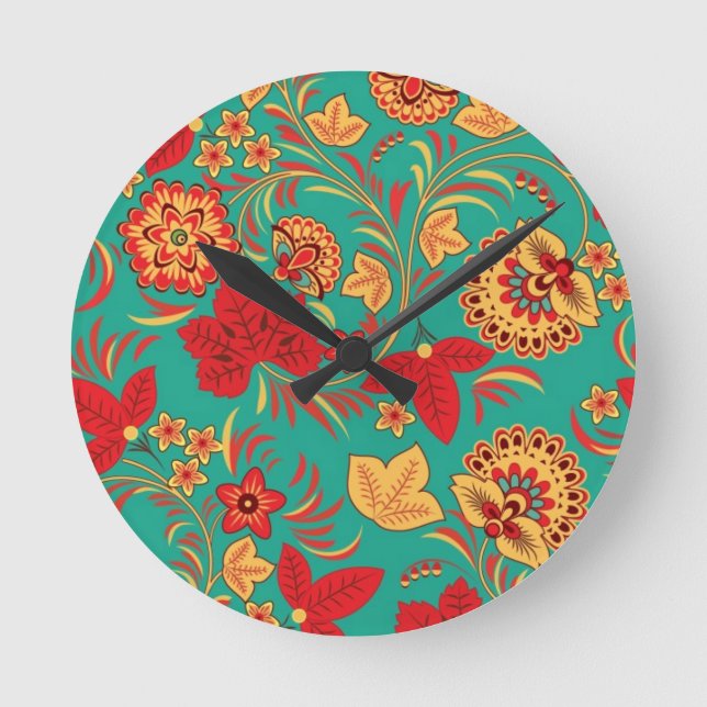 Floral pattern 2 round clock (Front)