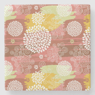 Floral pattern 2 stone coaster