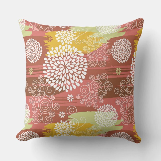 Floral pattern 2 throw pillow (Front)
