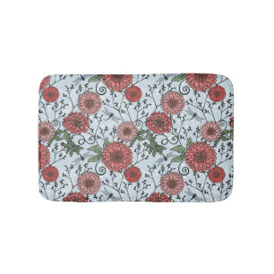 Floral pattern 3 bath mat