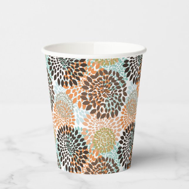 Floral Pattern 3 Paper Cups (Left)