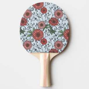 Floral pattern 3 ping pong paddle