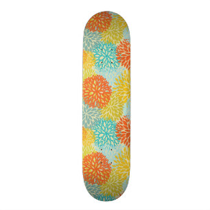 Floral pattern 3 skateboard