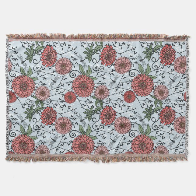 Floral pattern 3 throw blanket (Front)