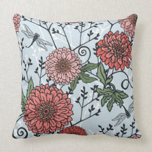 Floral pattern 3 throw pillow