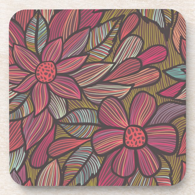 Floral pattern 4 coaster (Front)