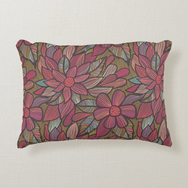 Floral pattern 4 decorative pillow (Front)