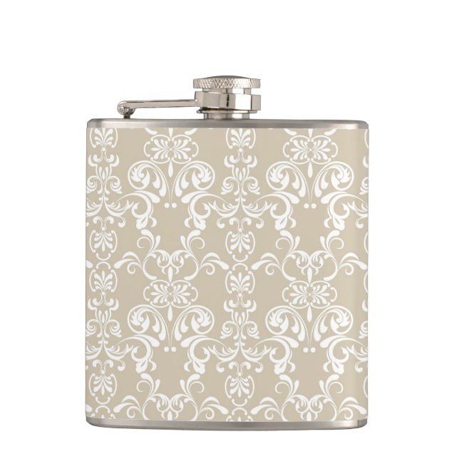 Floral Pattern 4 Hip Flask (Front)