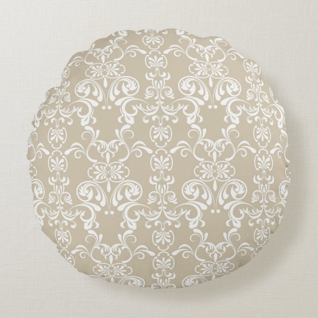 Floral Pattern 4 Round Pillow (Front)
