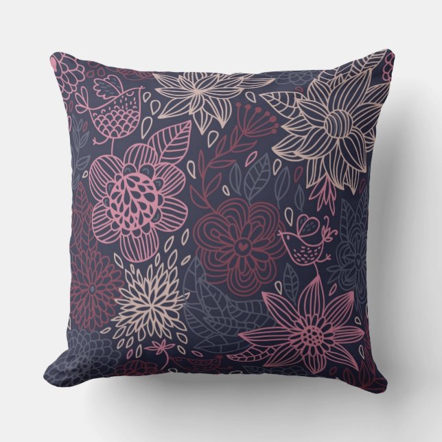 Floral pattern 4 throw pillow (Front)