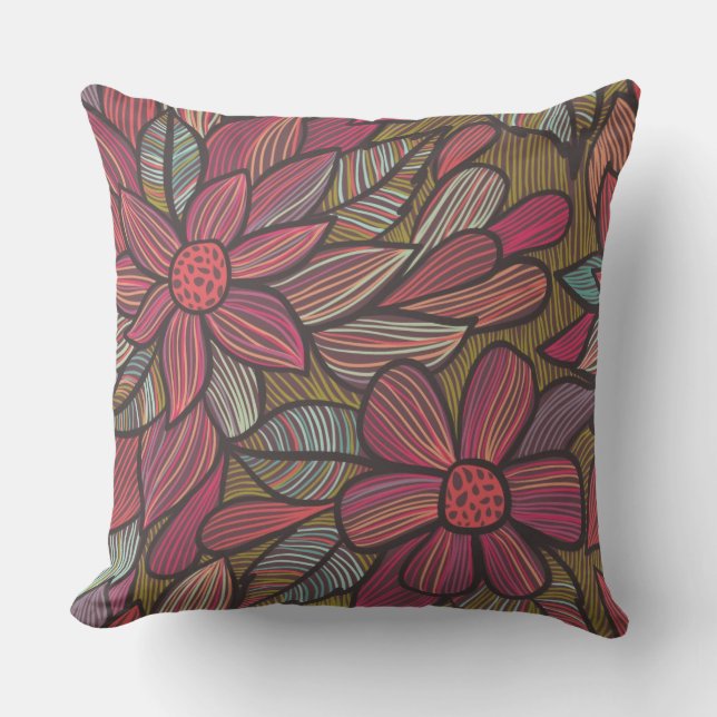 Floral pattern 4 throw pillow (Front)