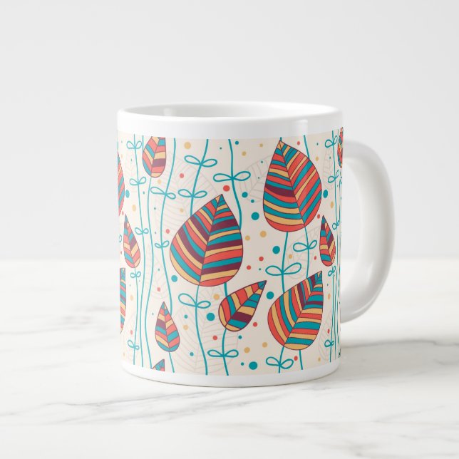 Floral pattern 5 2 large coffee mug (Front Right)