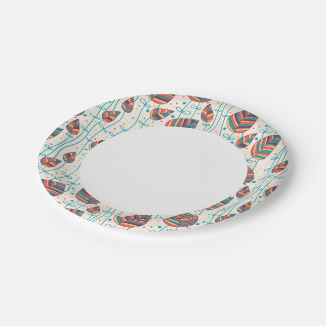 Floral pattern 5 2 paper plate (Angled)