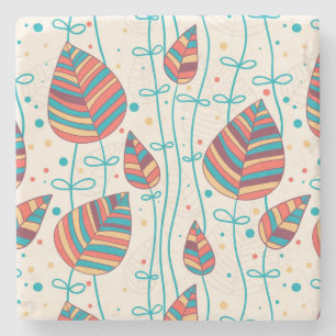 Floral pattern 5 2 stone coaster