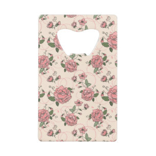 Floral pattern 5 2 wallet bottle opener