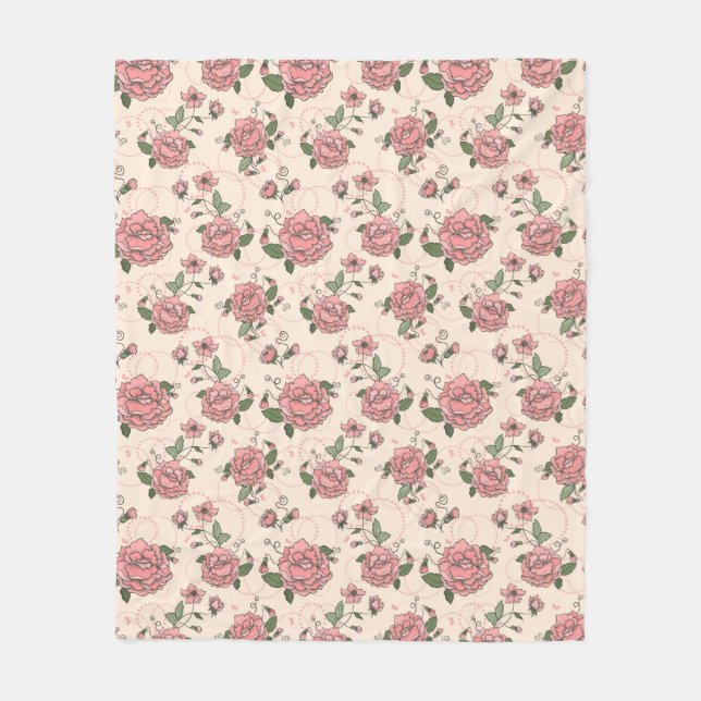 Floral pattern 5 fleece blanket (Front)