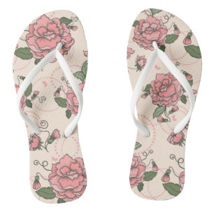 Floral pattern 5 flip flops