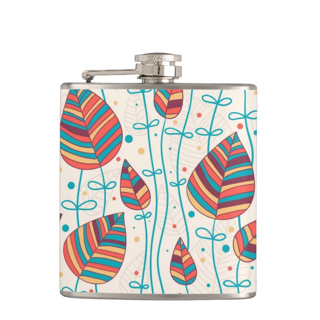 Floral pattern 5 hip flask (Front)
