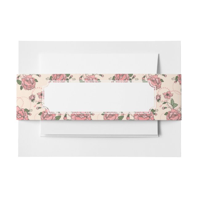 Floral pattern 5 invitation belly band (Front Example)