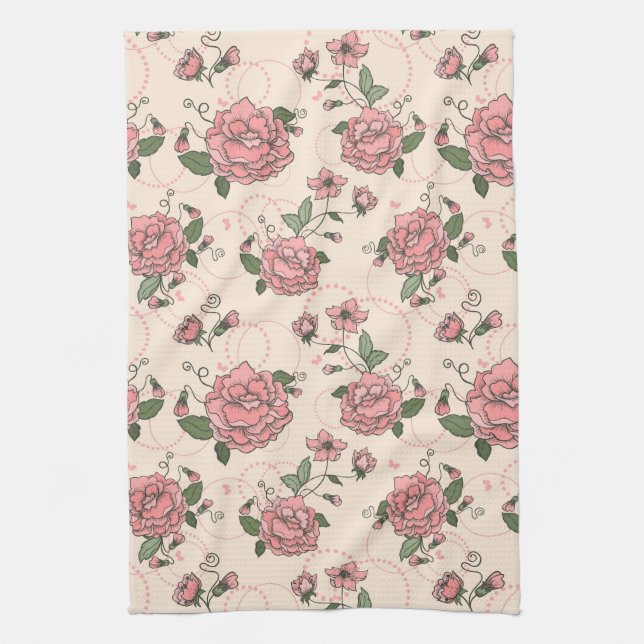 Floral pattern 5 kitchen towel (Vertical)