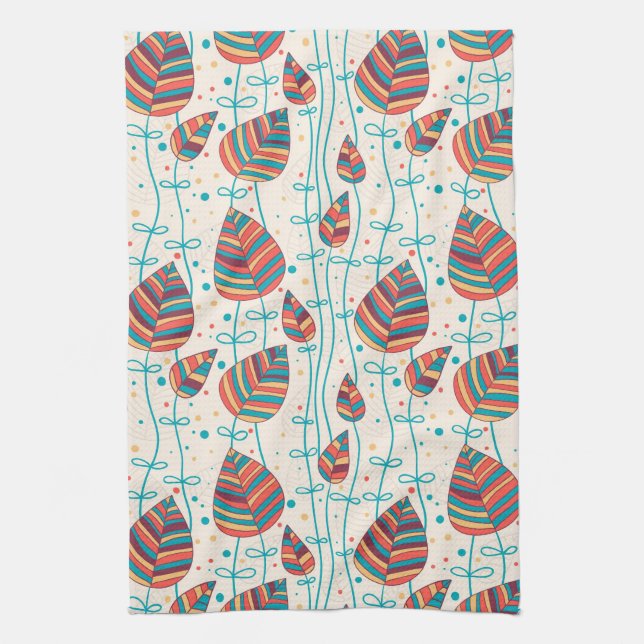 Floral pattern 5 kitchen towel (Vertical)