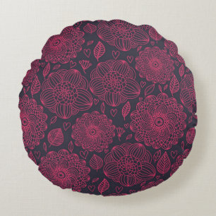 Floral Pattern 5 Round Pillow