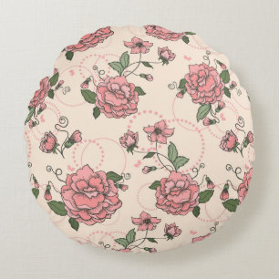 Floral pattern 5 round pillow