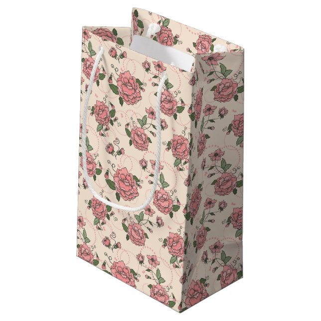 Floral pattern 5 small gift bag (Back Angled)